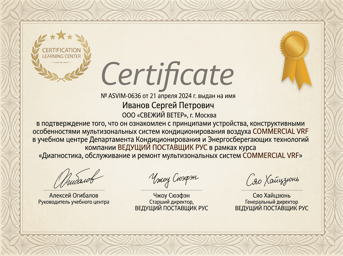 Сертификат авторизации GARLYN